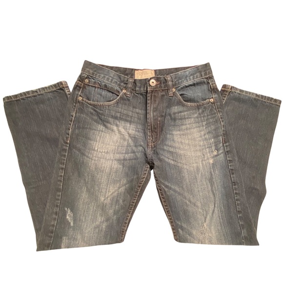 Free Planet Men’s Straight Leg Distressed Blue Jeans, Size 32/32 - Picture 4 of 12